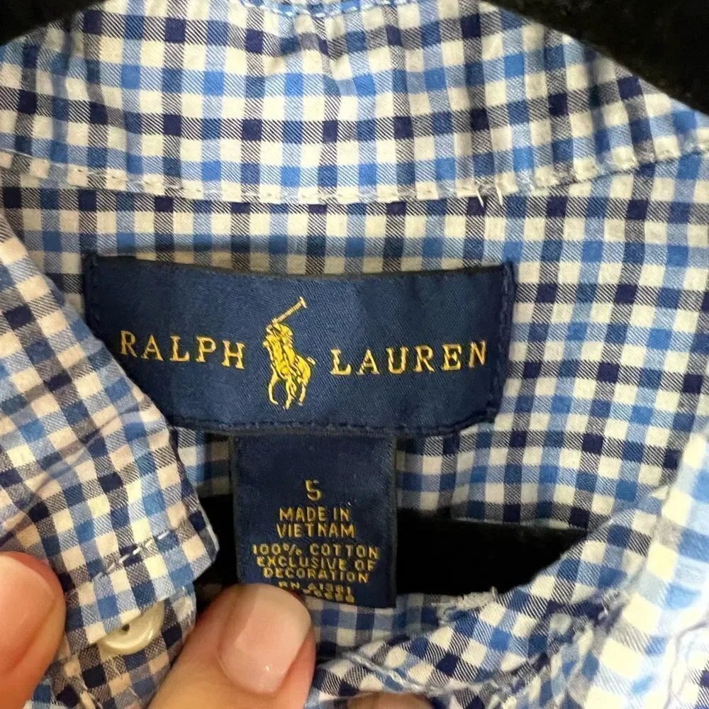 Ralph Lauren Boys Plaid Shirt Size 5